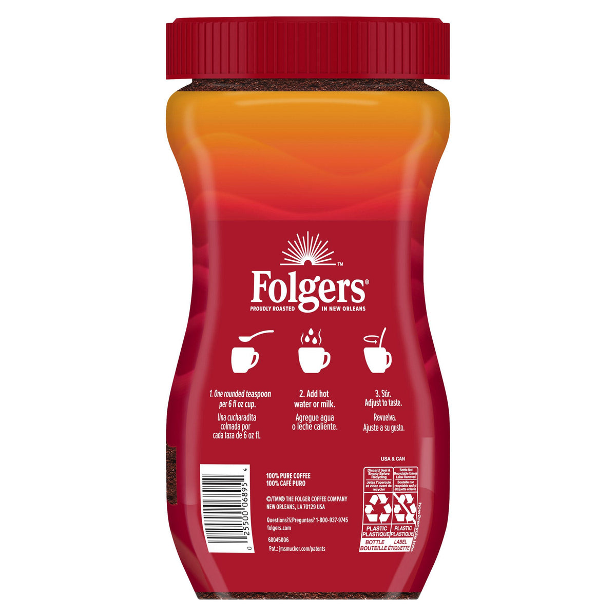 Folgers Classic Roast Instant Coffee, 16 oz – view 2