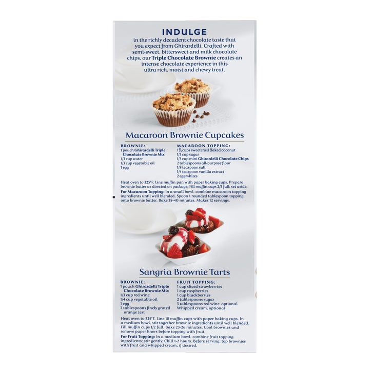 Ghirardelli, Triple Chocolate Premium Brownie Mix, 6-Count
