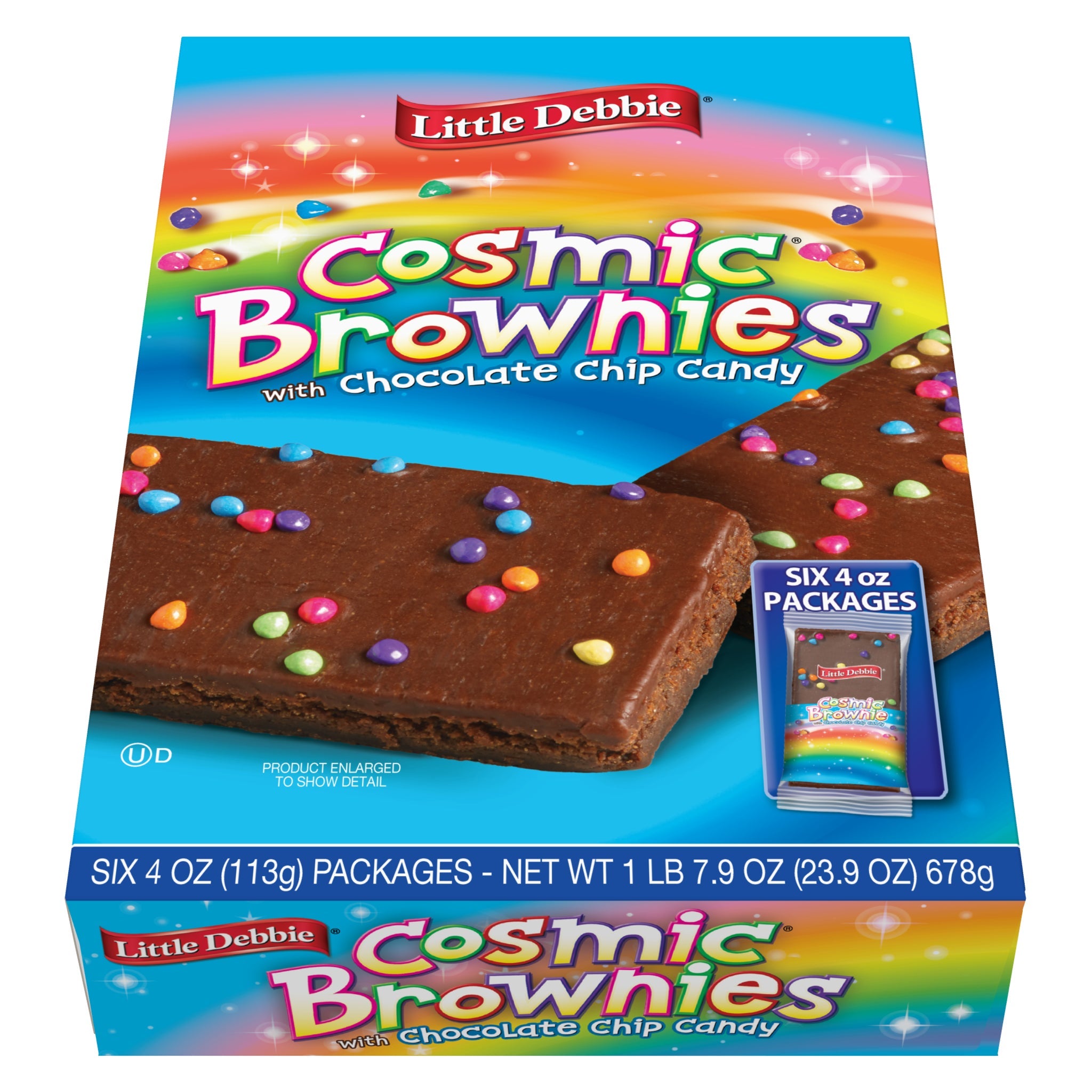 Little Debbie Cosmic Brownies with Chocolate Chip Candy, 4 oz, 6-count