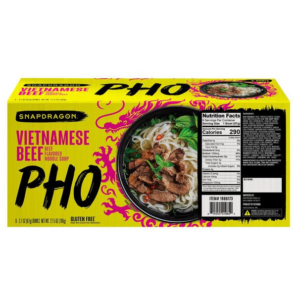 Snapdragon Vietnamese Pho, Beef, 3.1 oz, 9 ct