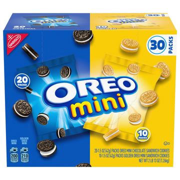 Oreo Mini Sandwich Cookies, Variety Pack, 1.5 oz, 30-count