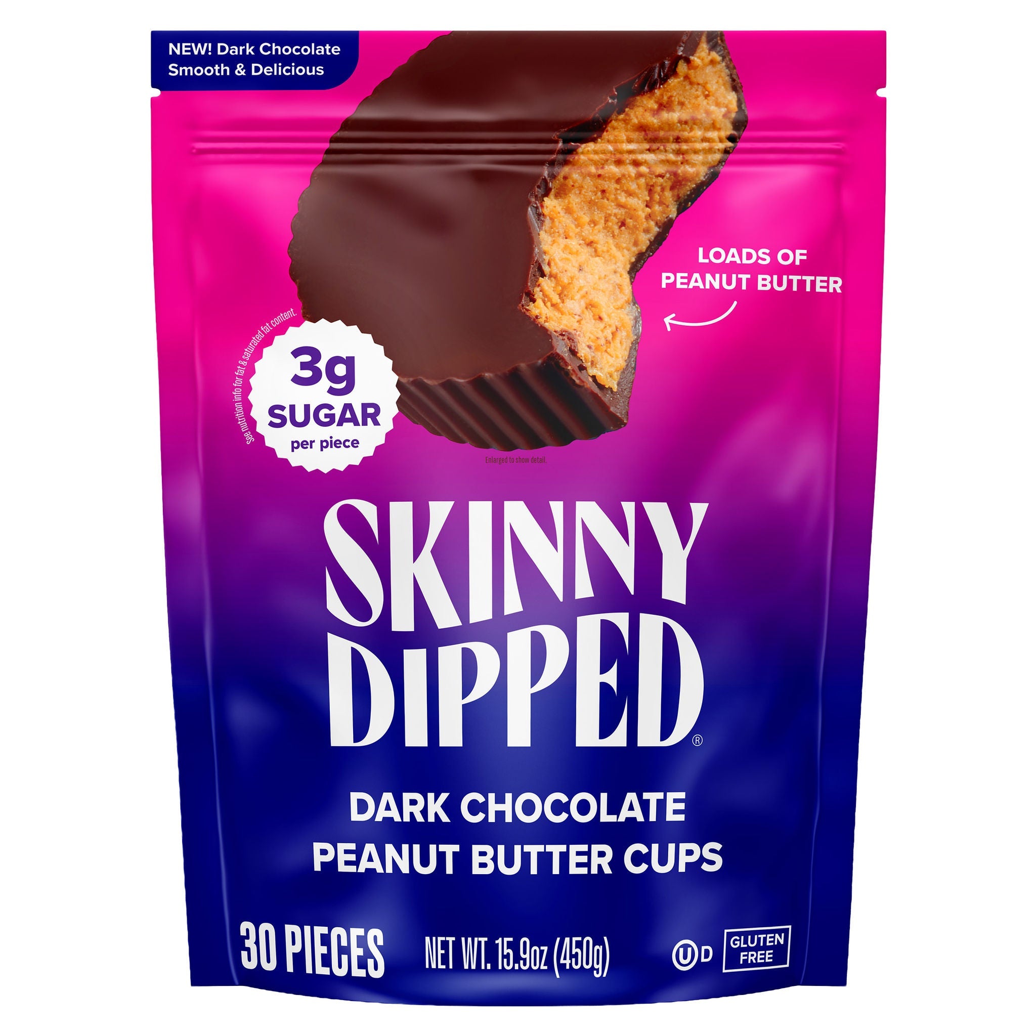 Skinny Dipped Dark Chocolate Peanut Butter Cups, 30-count