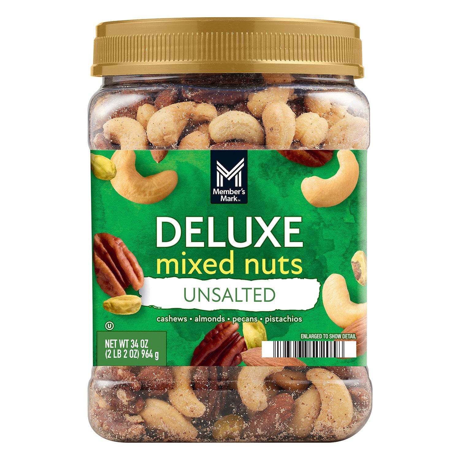 Member's Mark Unsalted Deluxe Mixed Nuts, 34 oz.