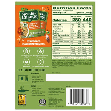 Seeds of Change Organic Quinoa & Brown Rice with Garlic & Lentils, 6-count