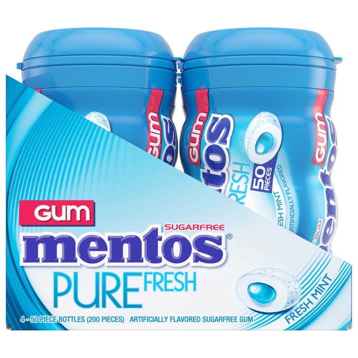 Mentos Pure Fresh Sugar Free Gum, Fresh Mint, 50 Pieces, 4-count