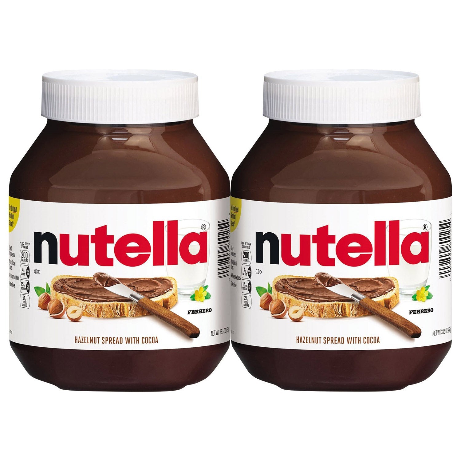 Nutella Hazelnut Spread with Cocoa, 33.5 oz, 2-count