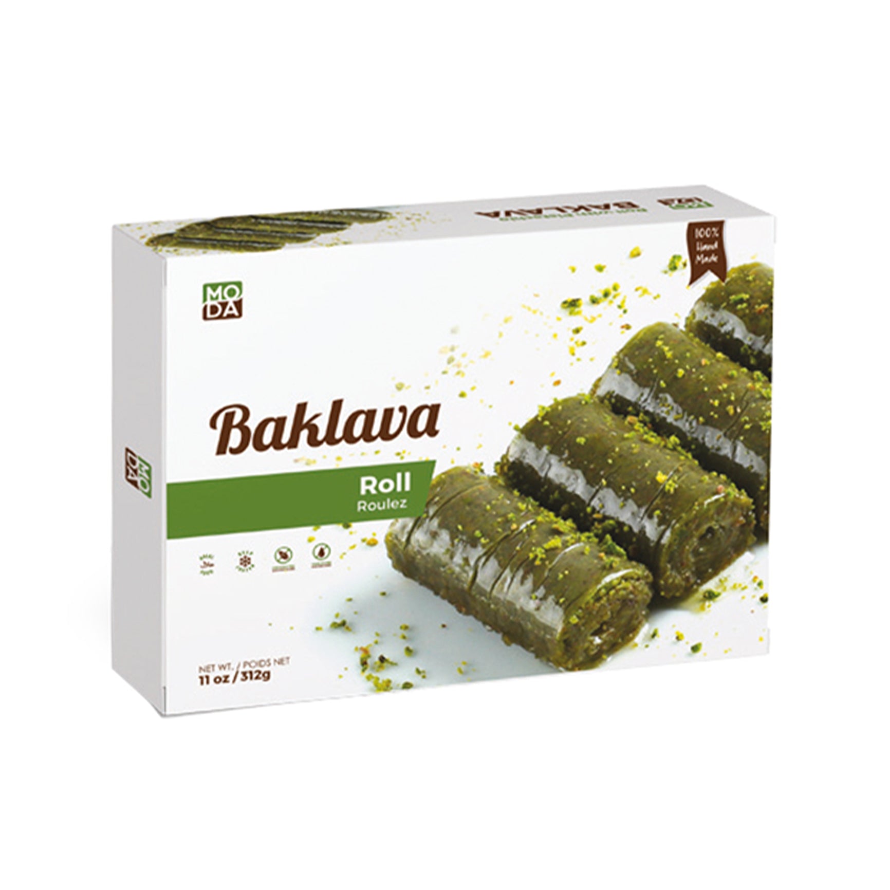 Moda Baklava Roll Pistachio Gift Pack 11oz (12pcs)