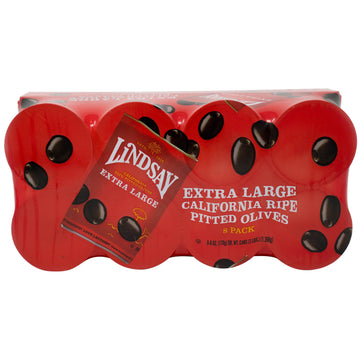 Lindsay, Extra Large Black Pitted Olives, 6 oz, 8-count