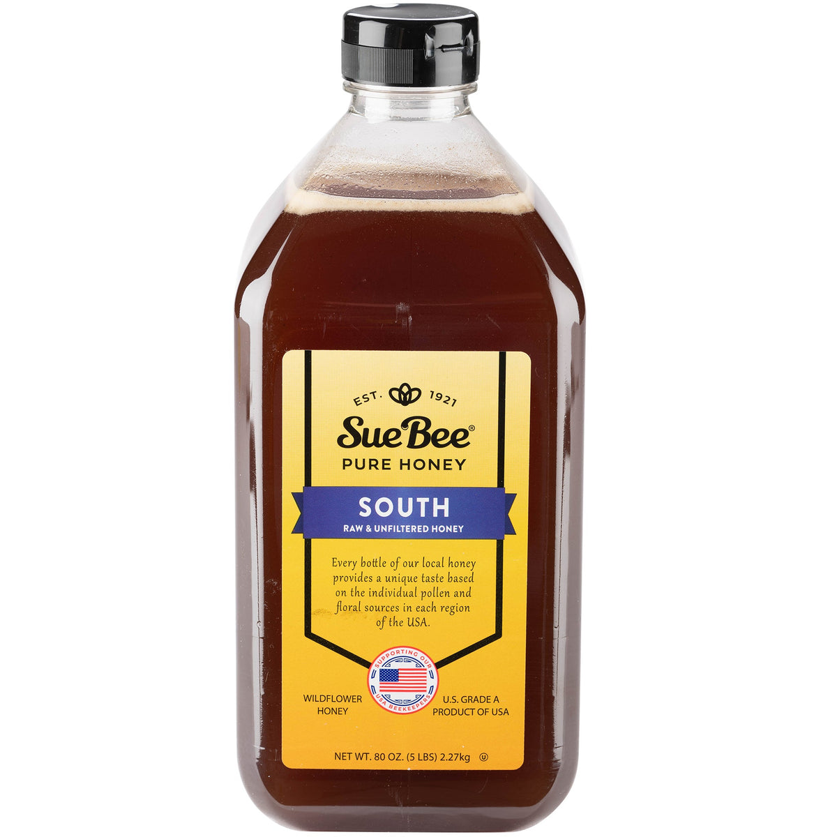 Sue Bee Pure Honey, Raw Unfiltered South Honey, 80 oz