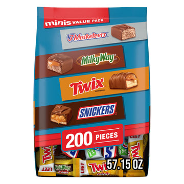 Mars Minis Chocolate Candy, Variety Pack, 200-count