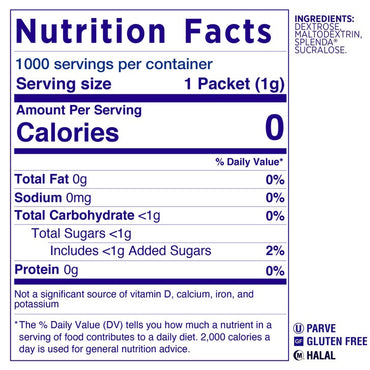 Splenda Zero Calorie Sweetener Packets, 1,000-count