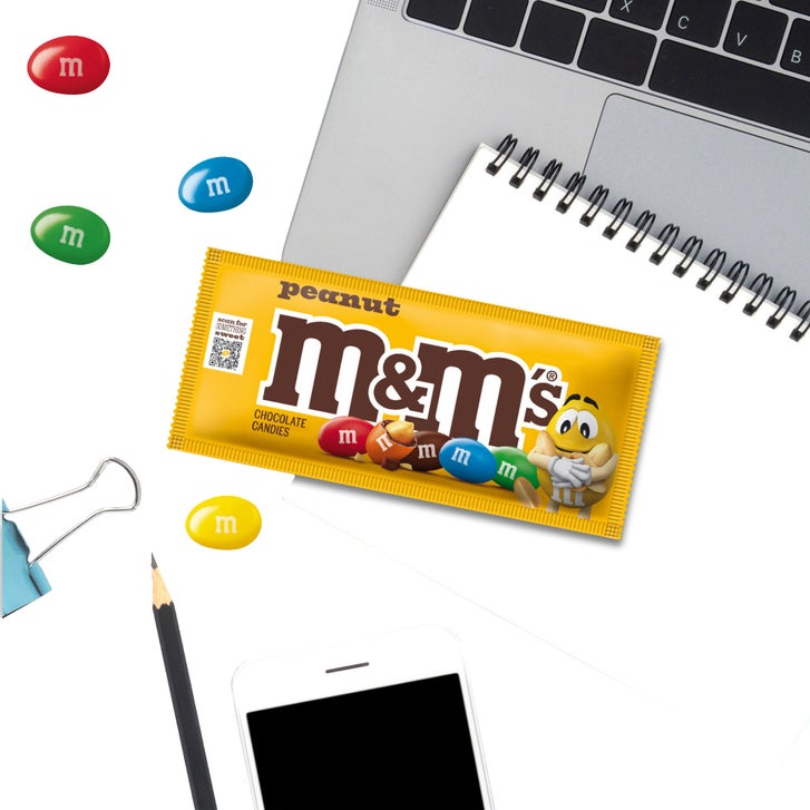 M&M's Chocolate Candy, Peanut, Full Size, 1.74 oz, 48-count