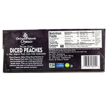 Orchard Naturals Organic Diced Peaches, 4 oz, 24-count