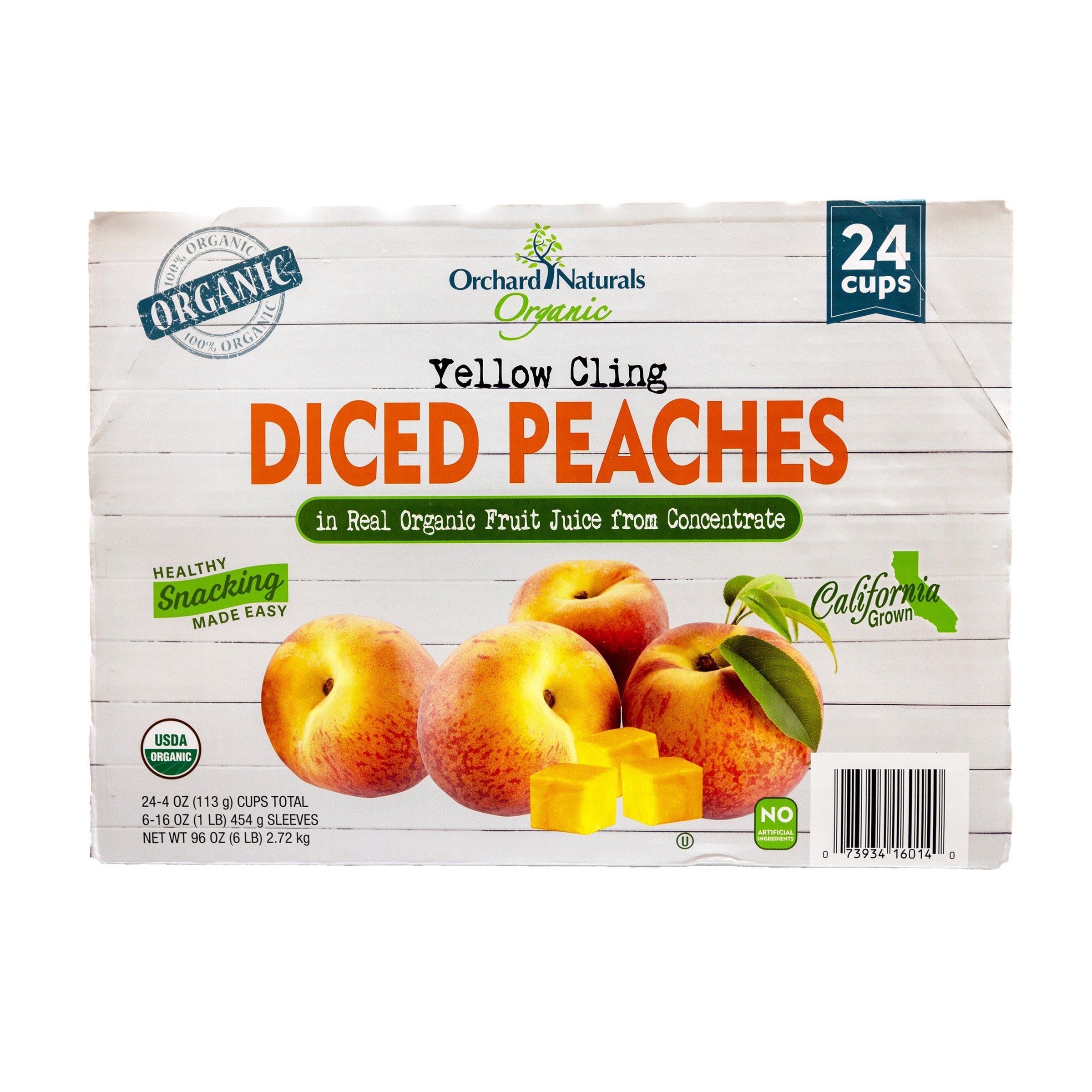 Orchard Naturals Organic Diced Peaches, 4 oz, 24-count