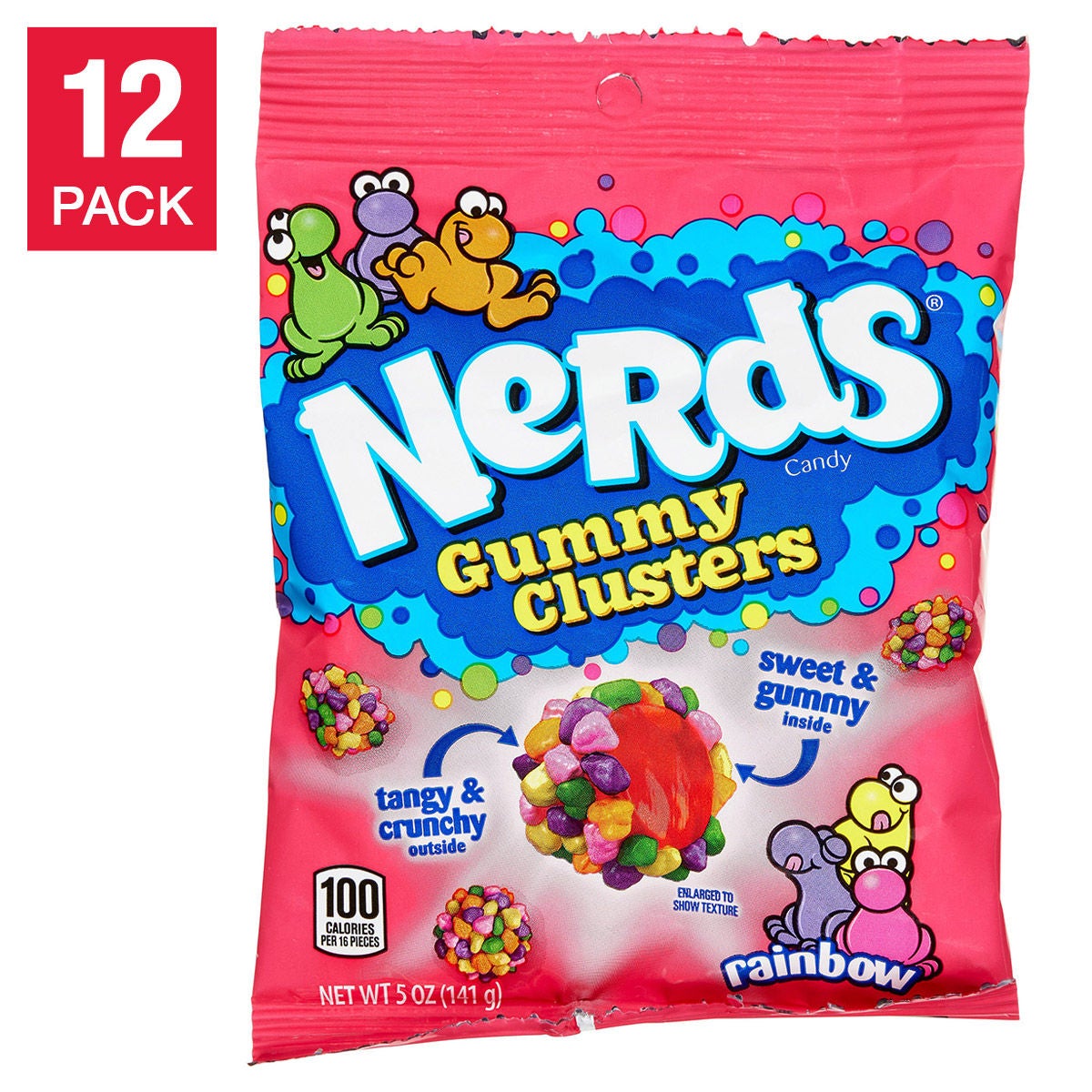Nerds Gummy Clusters, Rainbow, 5 oz, 12-count