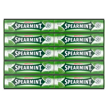 Wrigley's Spearmint Chewing Gum, 5-sticks, 40-count