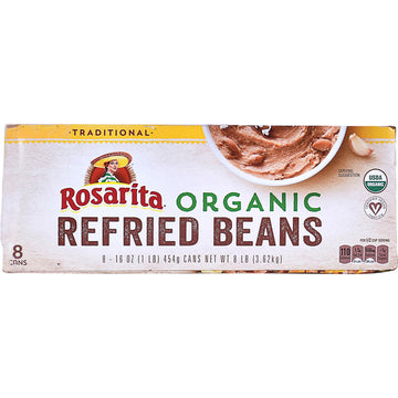 Rosarita Organic Refried Beans, 16 oz., 8-count