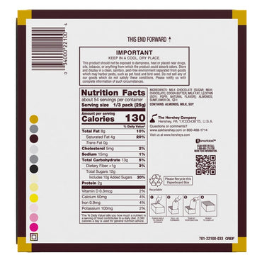 Hershey's Milk Chocolate with Almonds, King Size, 18-count