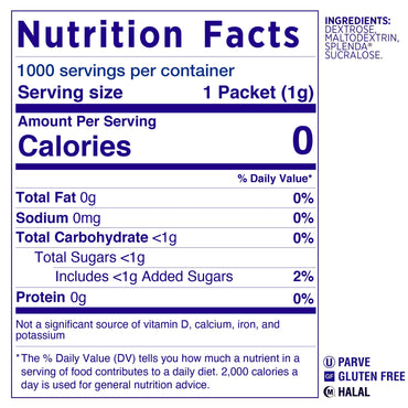 Splenda Zero Calorie Sweetener Packets, 1,000 Count – view 2