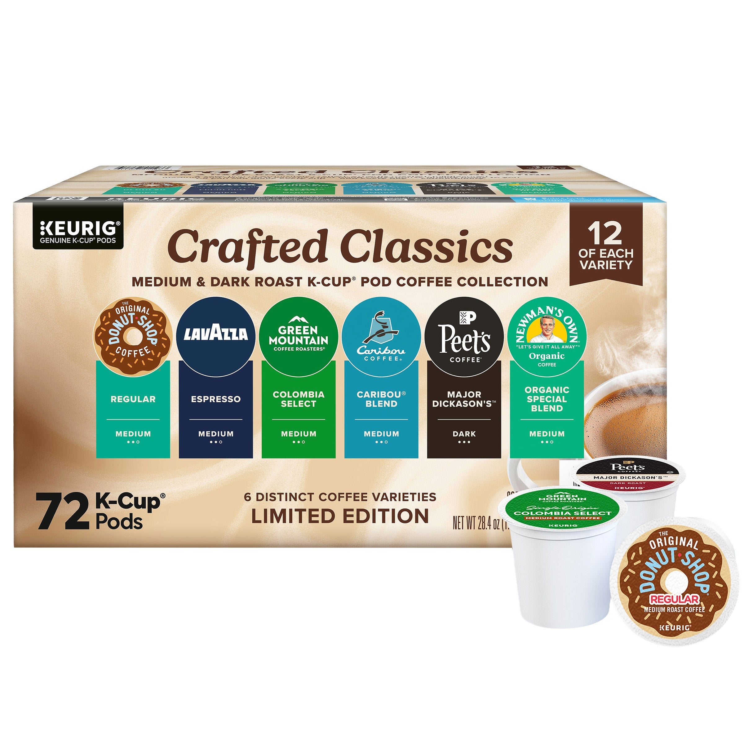 Crafted Classics Coffee K-Cup Pod Variety Pack, 72 Count