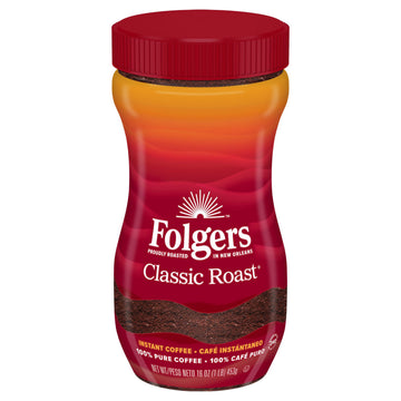 Folgers Classic Roast Instant Coffee, 16 oz