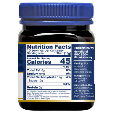 Manuka Health UMF 20+ MGO 850+ Raw Manuka Honey 8.8 oz – view 2