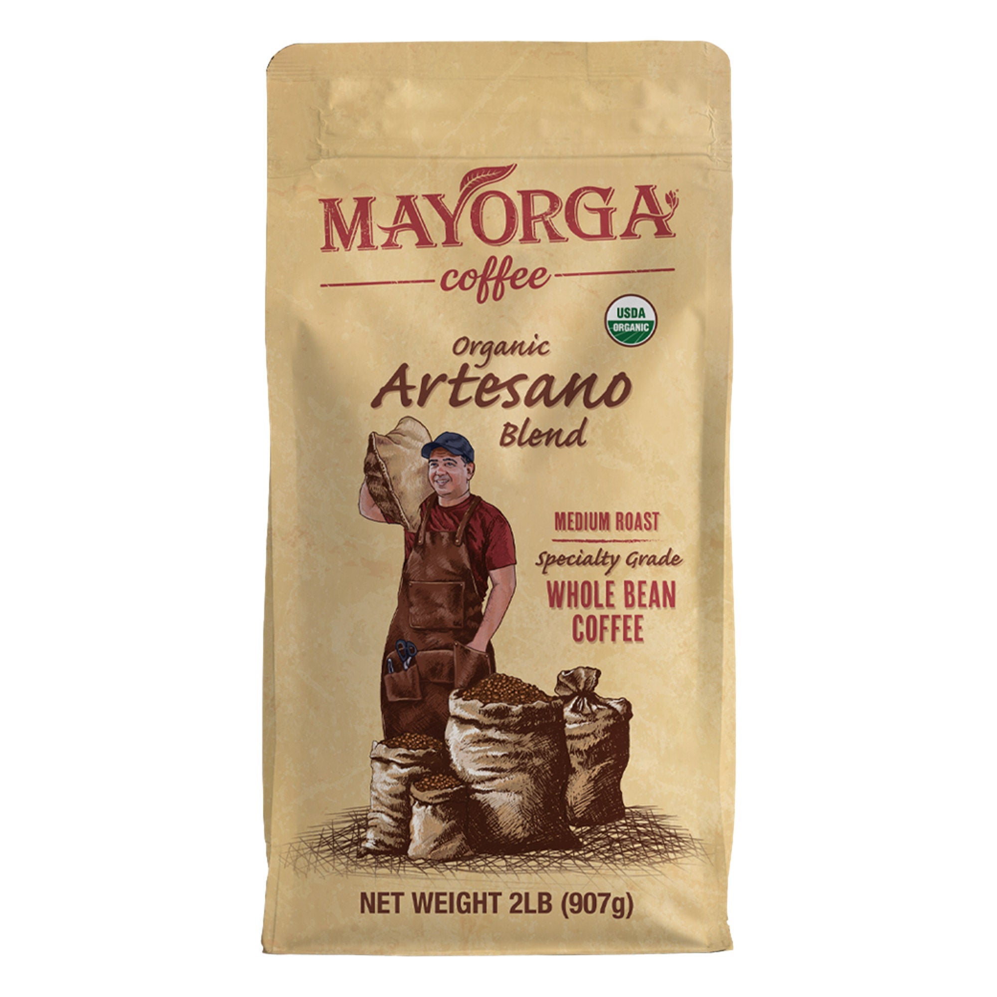 Mayorga Organic Artesano Blend Whole Bean Coffee, Medium Roast, 2 lb