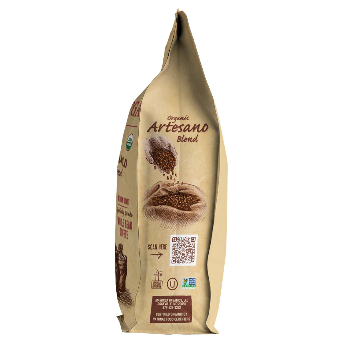 Mayorga Organic Artesano Blend Whole Bean Coffee, Medium Roast, 2 lb – view 2