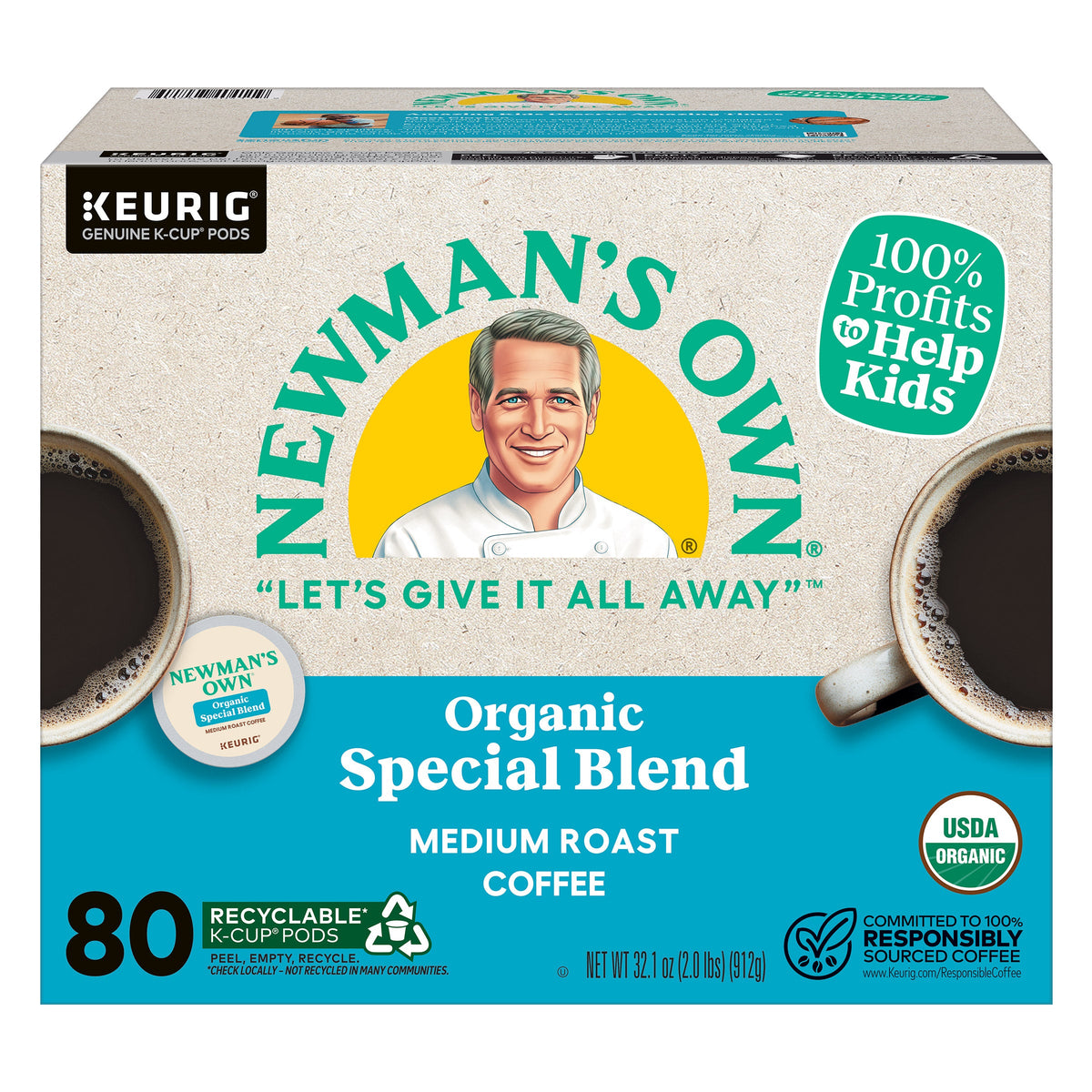 Newman's Own Organics Special Blend K-Cup Pods, 80 Count