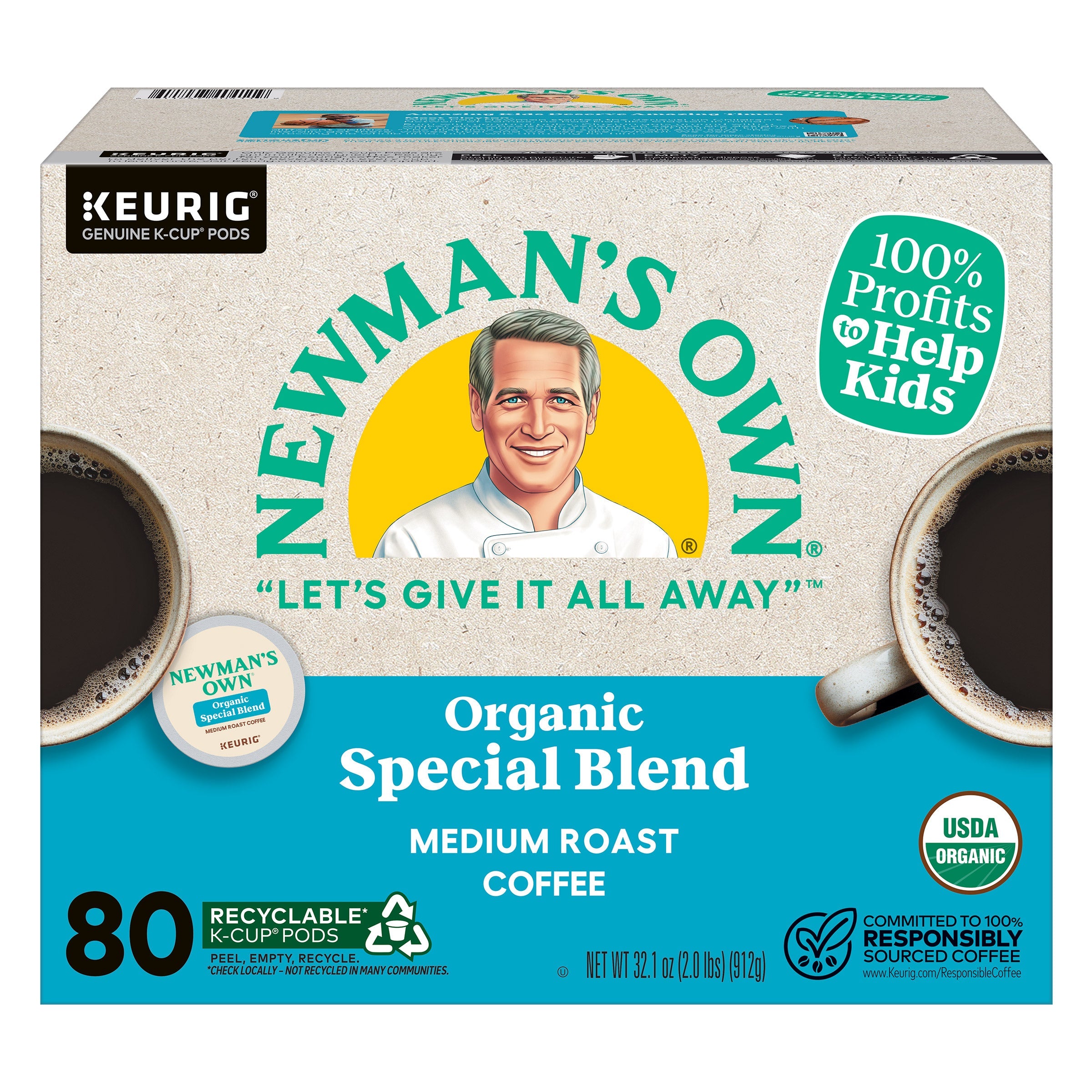 Newman's Own Organics Special Blend K-Cup Pods, 80 Count