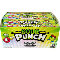 Sour Punch Straws, Rainbow, 2 oz, 24 ct