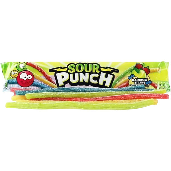 Sour Punch Straws, Rainbow, 2 oz, 24 ct