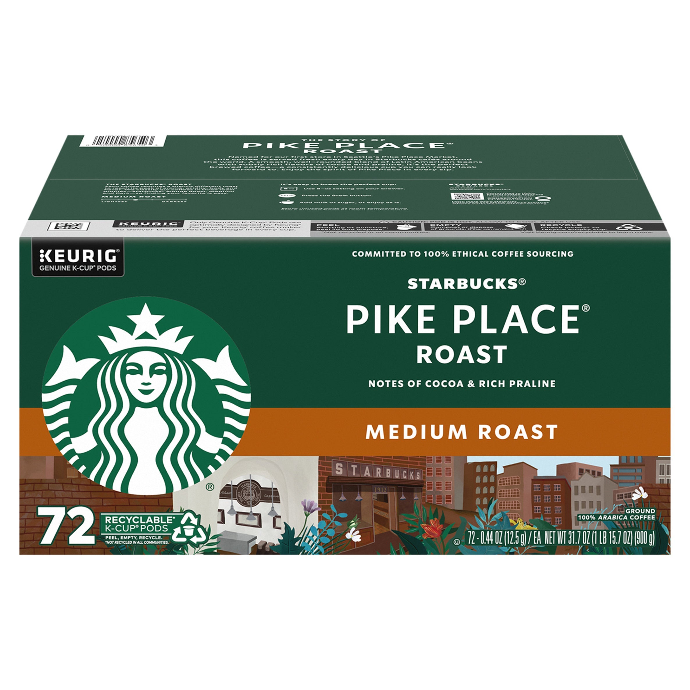 Starbucks Pike Place Medium Roast K-Cup, 72-count