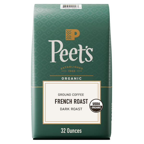 Peet's Coffee Organic French Roast Ground Coffee, Dark, 2 lbs