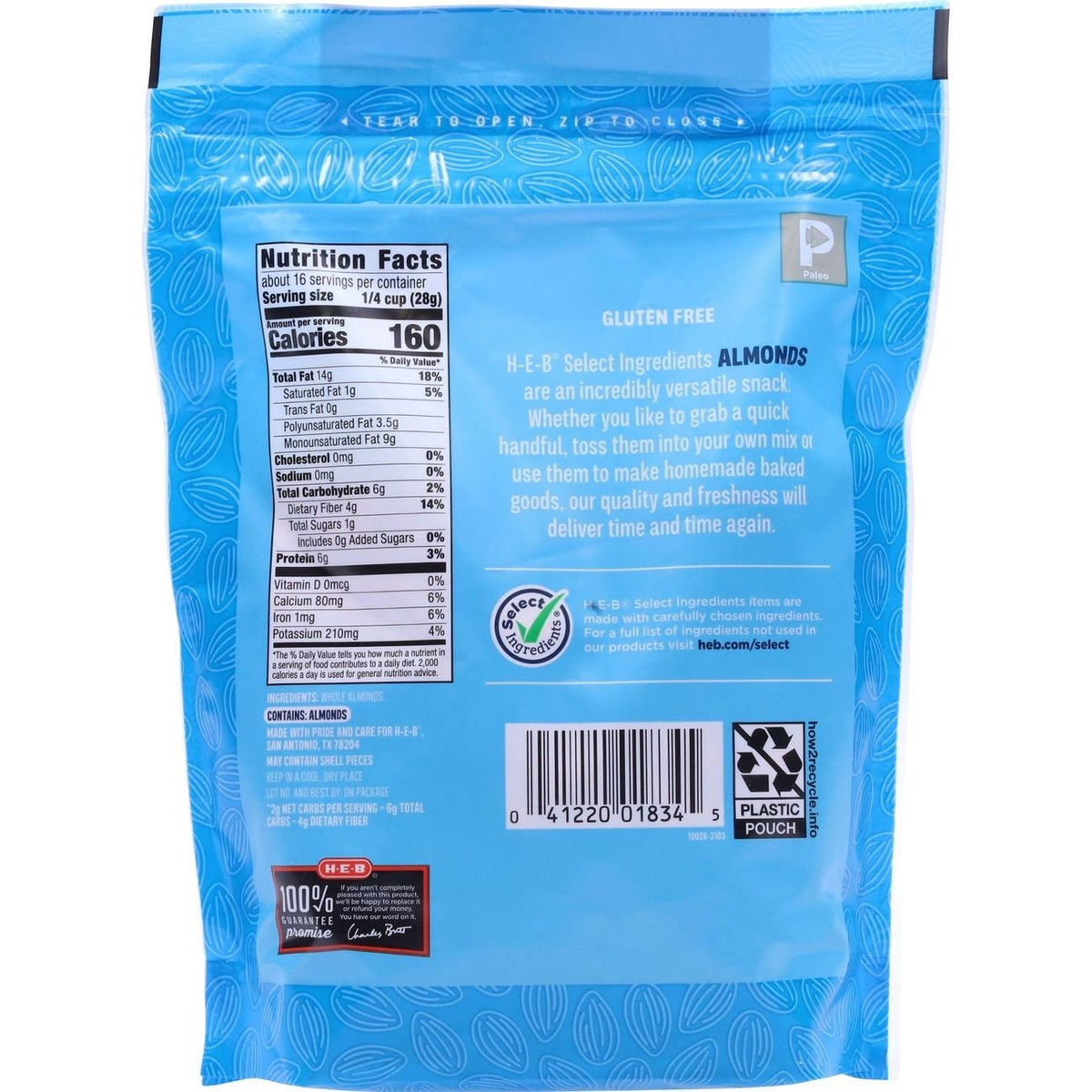 H-E-B Whole Raw Almonds