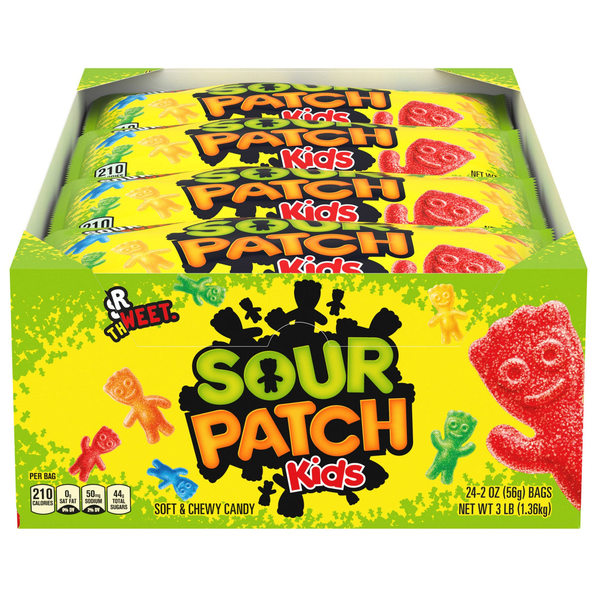 Sour Patch Kids Soft & Chewy Candy, 2 oz, 24-count