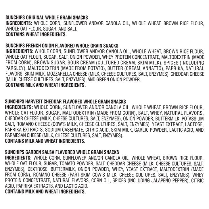 SunChips Whole Grain, Variety, 1.5 oz, 30-count