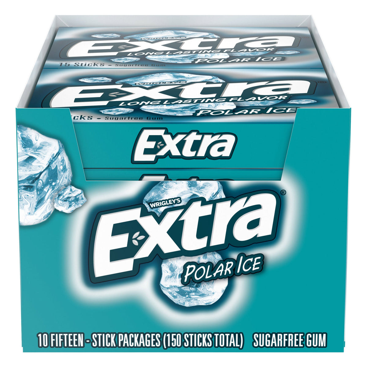 Extra Sugar Free Gum, Polar Ice Chewing Gum, 15 Sticks, 10-count