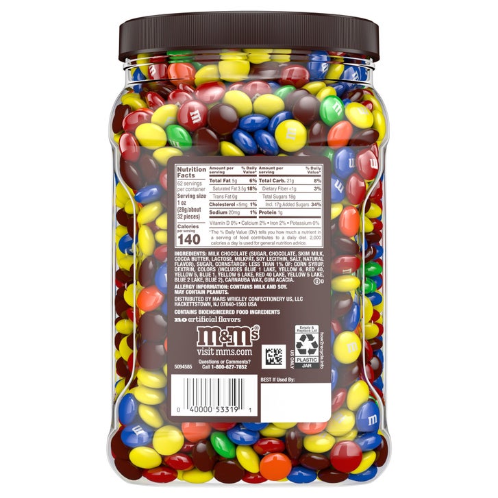 M&M's Milk Chocolate Candy, 62 oz Jar