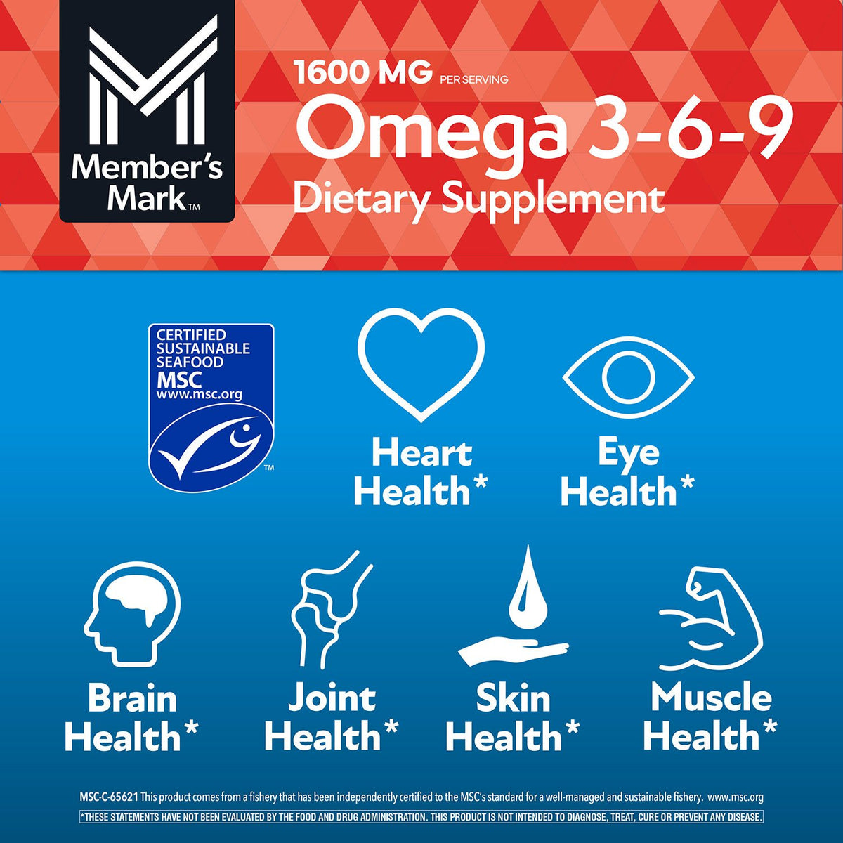 Member's Mark Omega 3-6-9 with Sustainably Sourced Tuna Oil Softgels, 300 ct.