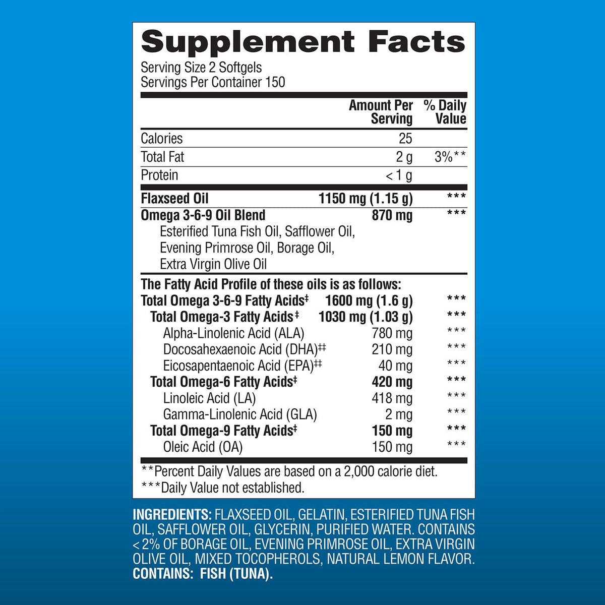 Member's Mark Omega 3-6-9 with Sustainably Sourced Tuna Oil Softgels, 300 ct.