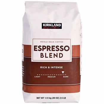 Kirkland Signature Espresso Blend Whole Bean Coffee, Dark Roast, 2.5 lbs