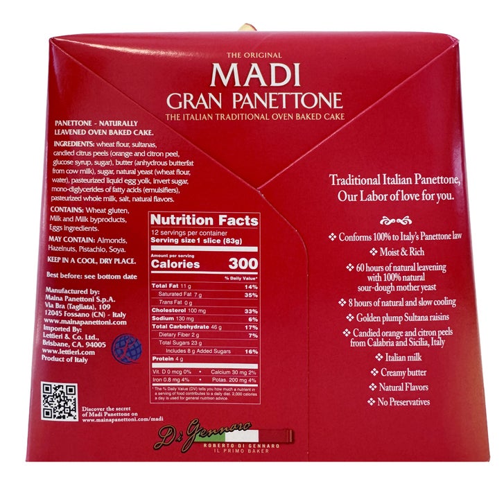 Madi Gran Panettone, 2.2 lbs