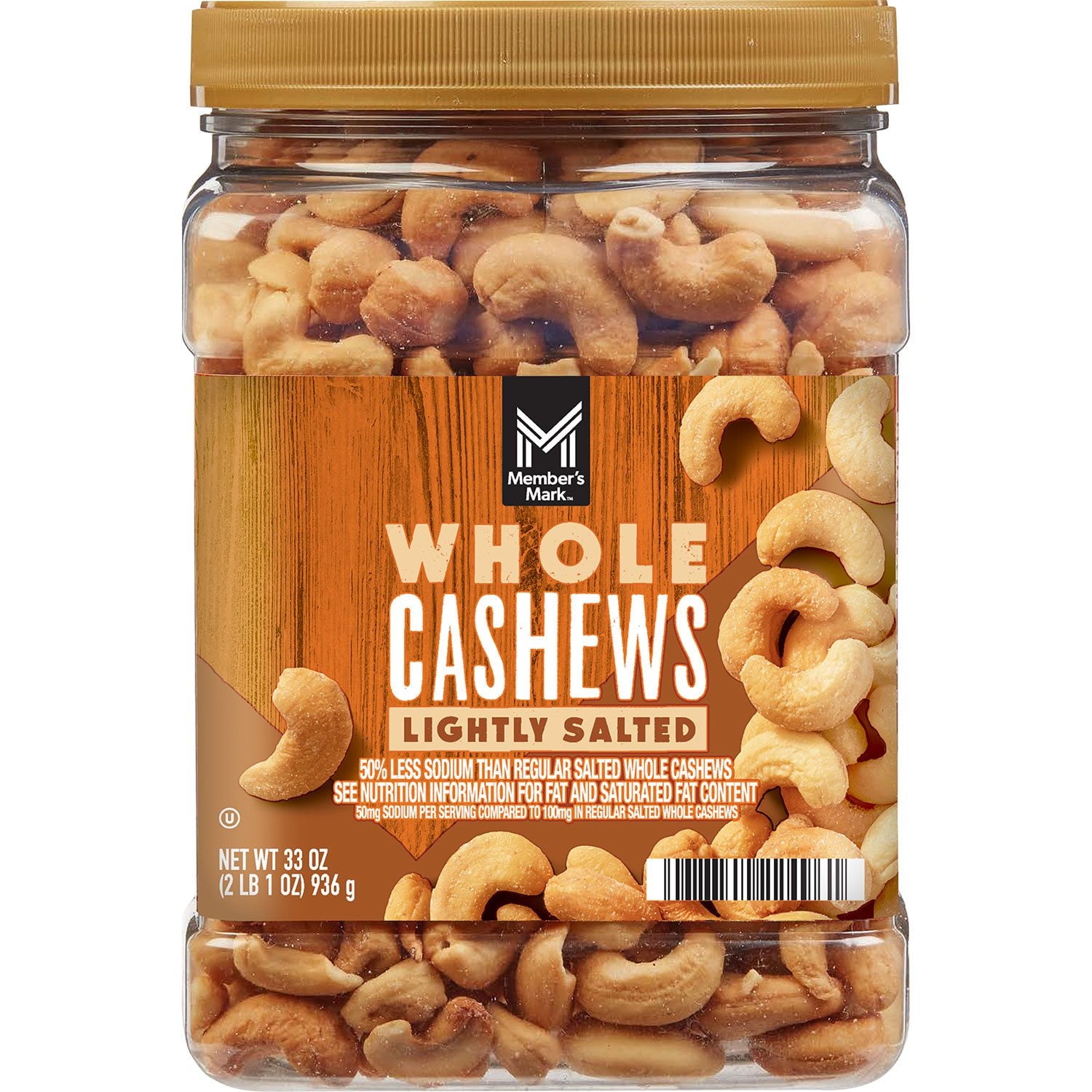Member's Mark Lightly Salted Whole Cashews, 33 oz.
