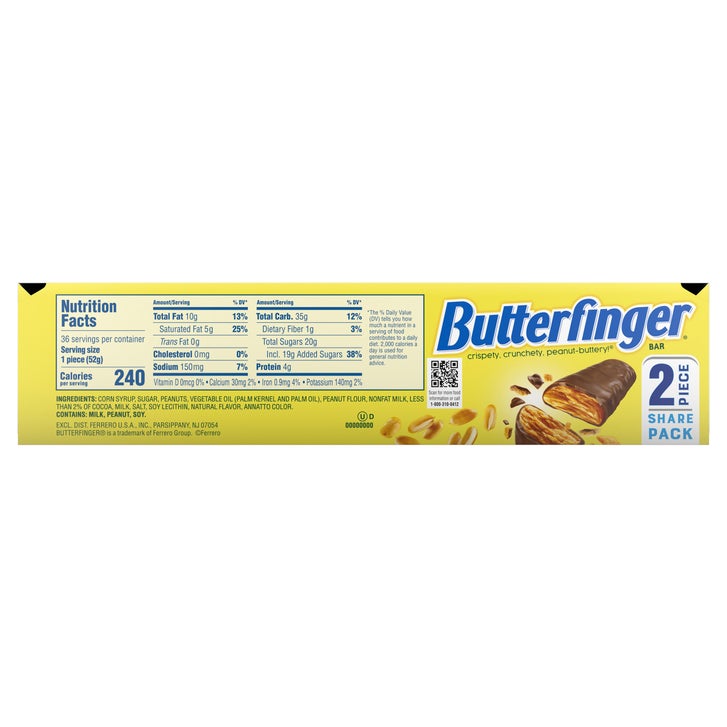 Butterfinger, Share Size  Pack, 3.7 oz, 18-count