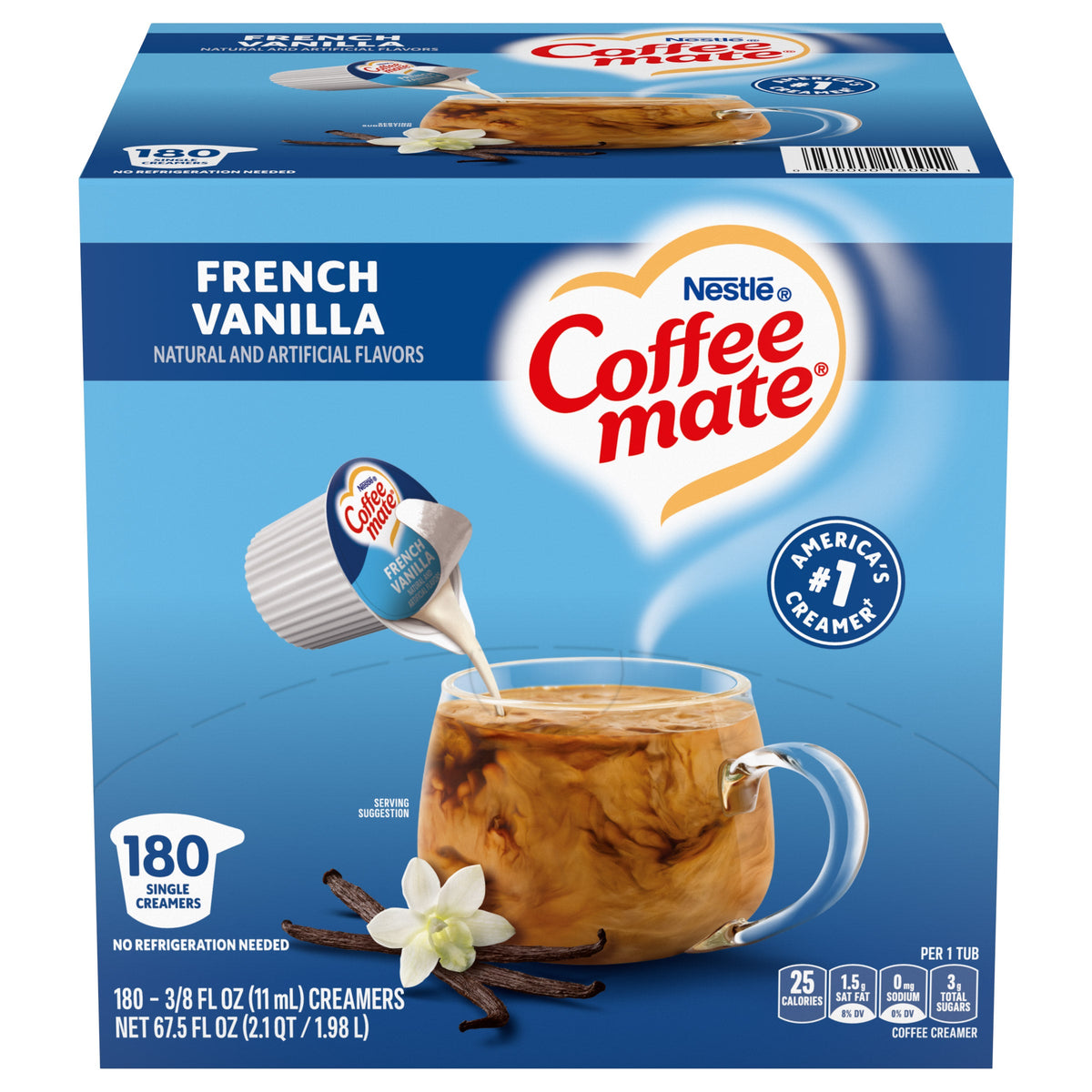 Nestlé Coffee-Mate Liquid Creamer, French Vanilla, 180-count