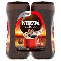 NESCAFE CLASICO Instant Coffee, Dark Roast, 10.5 oz, 2-count
