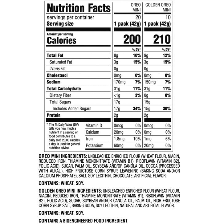 Oreo Mini Sandwich Cookies, Variety Pack, 1.5 oz,  30-count