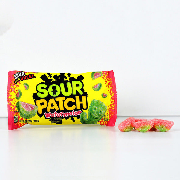 SOUR PATCH KIDS Soft & Chewy Candy, Watermelon, 2 oz, 24 ct