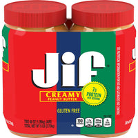 Jif Creamy Peanut Butter, 48 oz, 2 ct